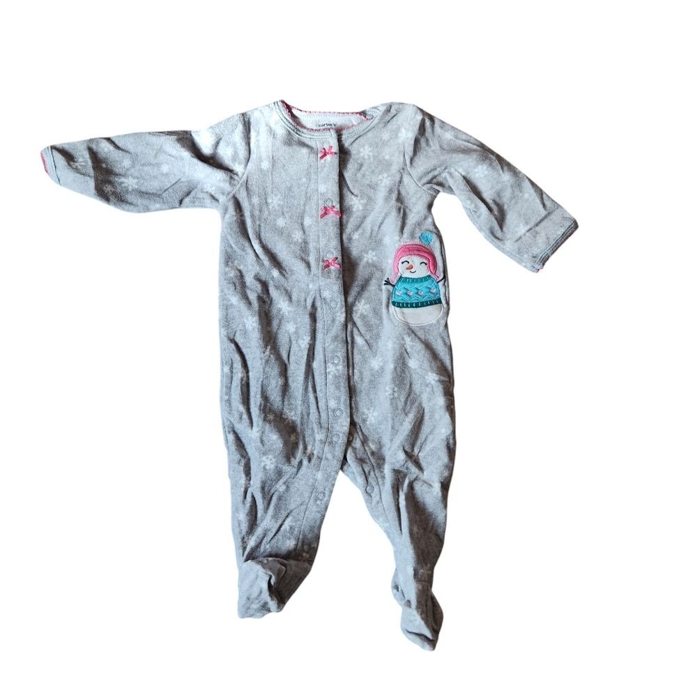 Carter's Girls Fleece Snap-Up Footed Sleep and Play Pajamas Size 6 months